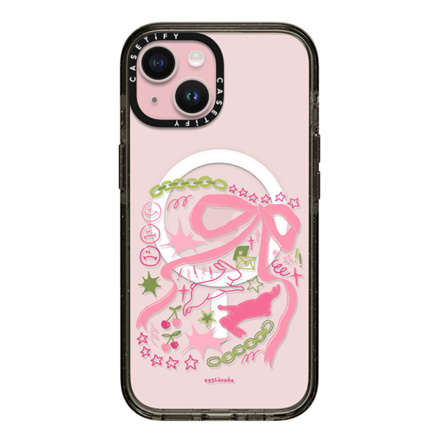 Eggsdoodz x CASETiFY iPhone 15 ケース Floral,Ribbon ブラック インパクトケース MagSafe対応 Bows and Bunnies Father's Day Eggsdoodz x CASETiFY iPhone 15 ケース Floral,Ribbon ブラック インパクトケース MagSafe対応 Bows and Bunnies Father's Day