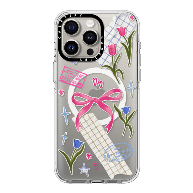 Eggsdoodz x CASETiFY iPhone 15 Pro Max ケース クリア クリア ケース MagSafe対応 Ribbons And Tulips