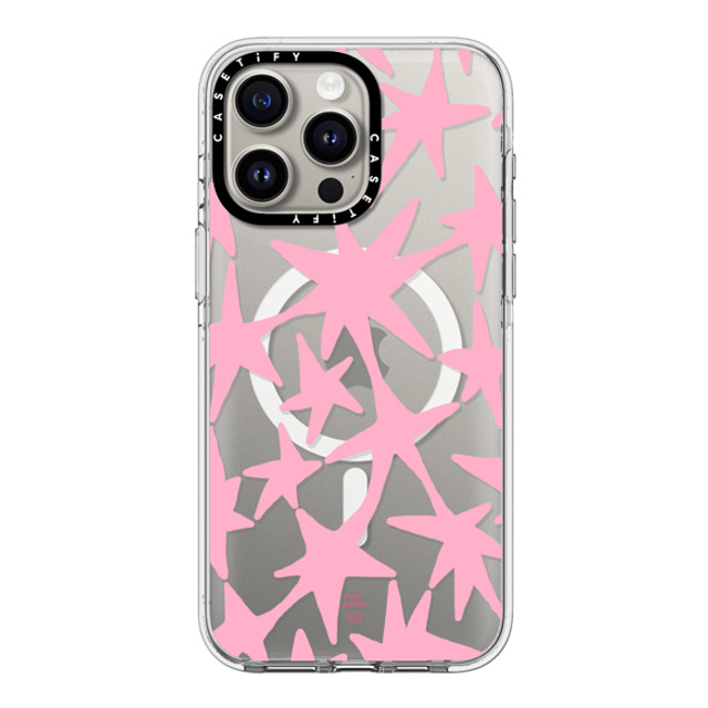 Eggsdoodz x CASETiFY iPhone 15 Pro Max ケース クリア クリア ケース MagSafe対応 Pink Stars