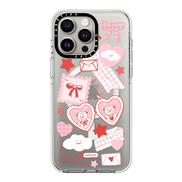 Eggsdoodz x CASETiFY iPhone 15 Pro Max ケース クリア クリア ケース MagSafe対応 Teddy Bear Love