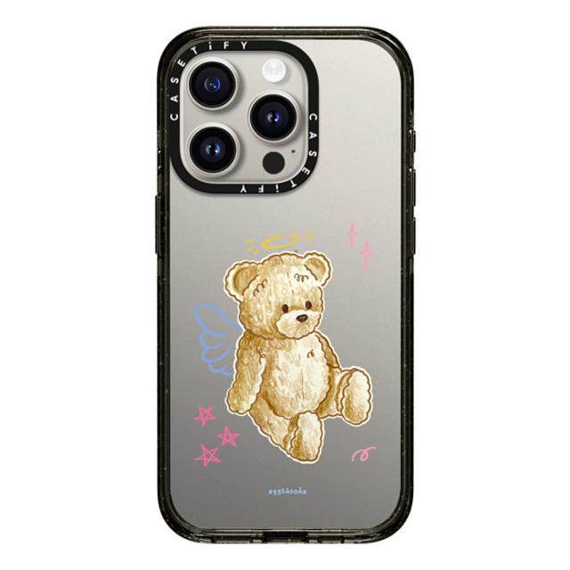 Eggsdoodz x CASETiFY iPhone 15 Pro ケース ブラック インパクトケース Angel Teddy Bear