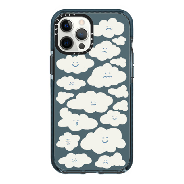 Eggsdoodz x CASETiFY iPhone 12 Pro Max ケース Pacific Blue インパクトケース Cute Clouds