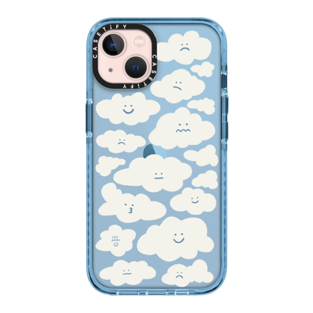 Eggsdoodz x CASETiFY iPhone 13 ケース Sierra Blue インパクトケース Cute Clouds