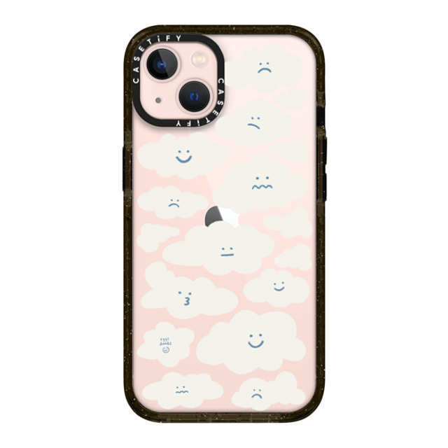 Eggsdoodz x CASETiFY iPhone 13 ケース ブラック インパクトケース Cute Clouds