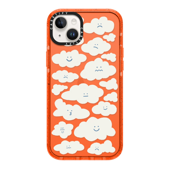 Eggsdoodz x CASETiFY iPhone 14 Plus Case オレンジ Impact Case Cute Clouds Eggsdoodz x CASETiFY iPhone 14 Plus Case オレンジ Impact Case Cute Clouds