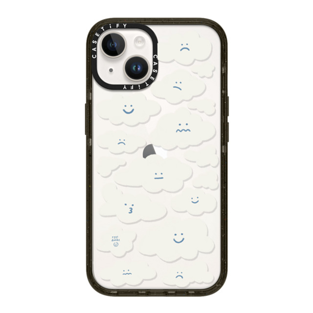 Eggsdoodz x CASETiFY iPhone 14 ケース ブラック インパクトケース Cute Clouds