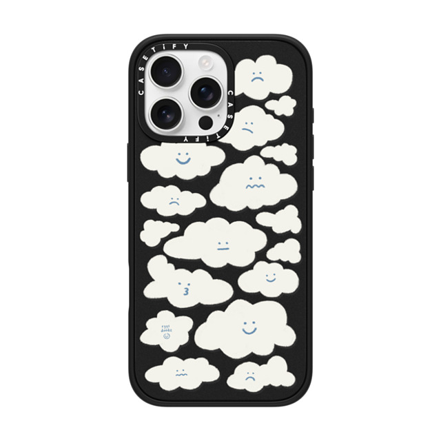 Eggsdoodz x CASETiFY iPhone 16 Pro Max ケース マットブラック インパクトケース MagSafe対応 Cute Clouds