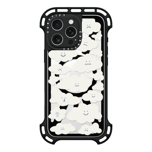 Eggsdoodz x CASETiFY iPhone 16 Pro Max ケース ブラック ウルトラ バウンスケース MagSafe対応 Cute Clouds