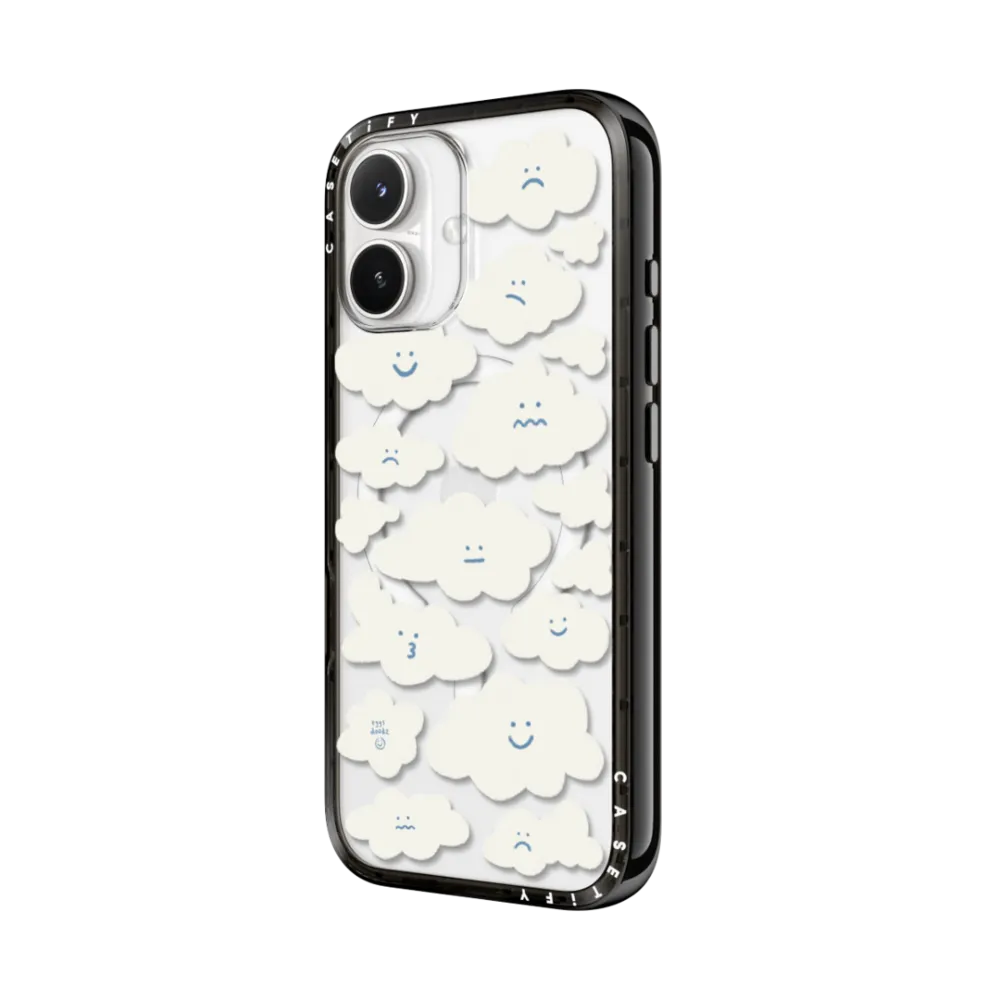 Compact iPhone 17 Case MagSafe Compatible - Cute Clouds