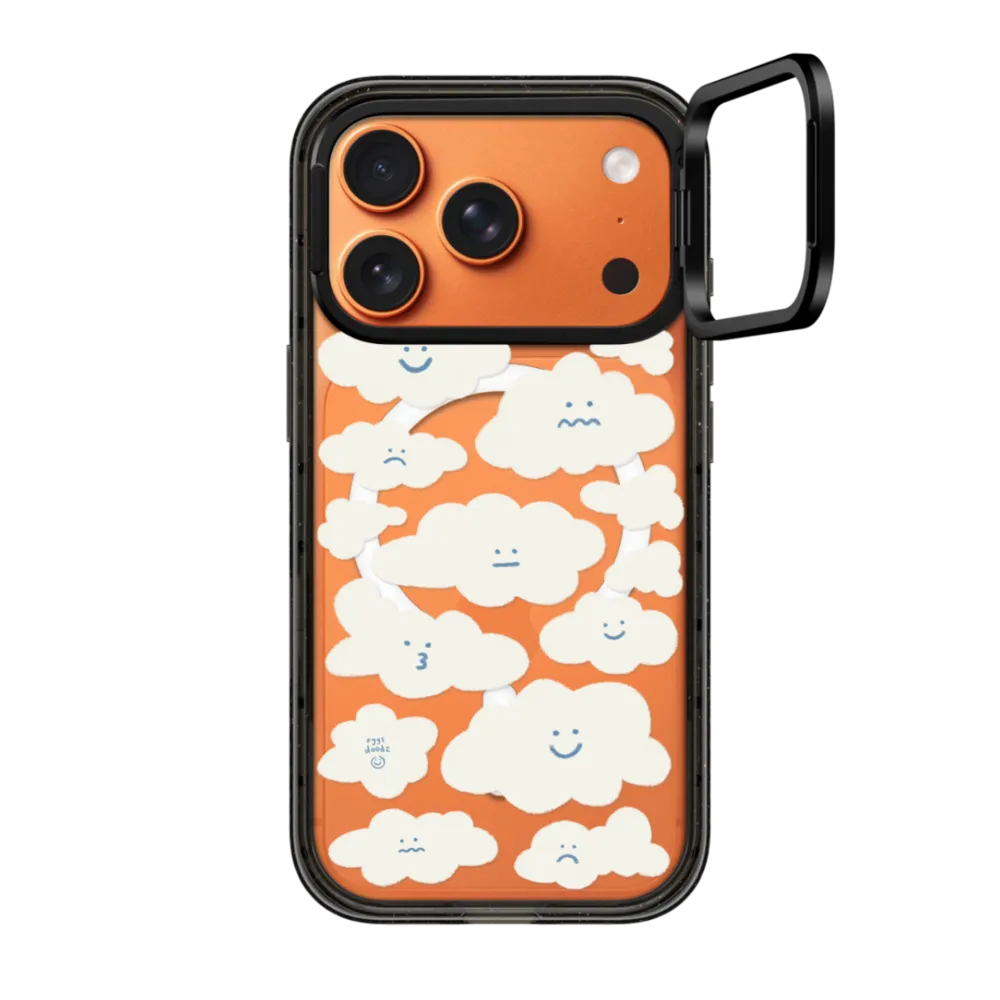 Impact Ring Stand iPhone 17 Pro Case MagSafe Compatible - Cute Clouds