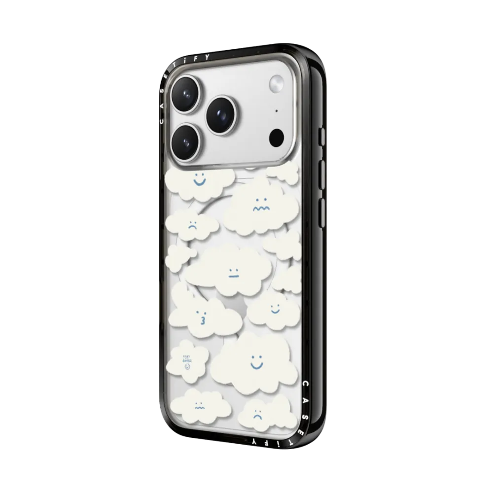 Compact iPhone 17 Pro Max Case MagSafe Compatible - Cute Clouds