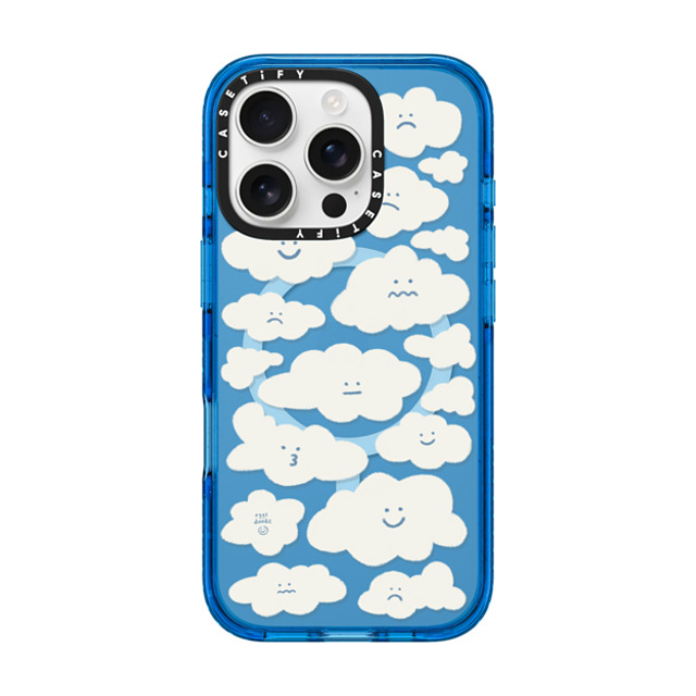 Eggsdoodz x CASETiFY iPhone 16 Pro Case スカイブルー Impact Case MagSafe Compatible Cute Clouds Eggsdoodz x CASETiFY iPhone 16 Pro Case スカイブルー Impact Case MagSafe Compatible Cute Clouds