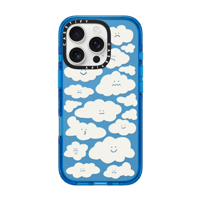 Eggsdoodz x CASETiFY iPhone 16 Pro ケース スカイブルー インパクトケース Cute Clouds