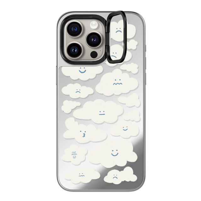 Eggsdoodz x CASETiFY iPhone 15 Pro Max ケース Sticker,Floral シルバー (シルバーバンパー) ミラー リングスタンドケース MagSafe対応 Cute Clouds Father's Day Eggsdoodz x CASETiFY iPhone 15 Pro Max ケース Sticker,Floral シルバー (シルバーバンパー) ミラー リングスタンドケース MagSafe対応 Cute Clouds Father's Day
