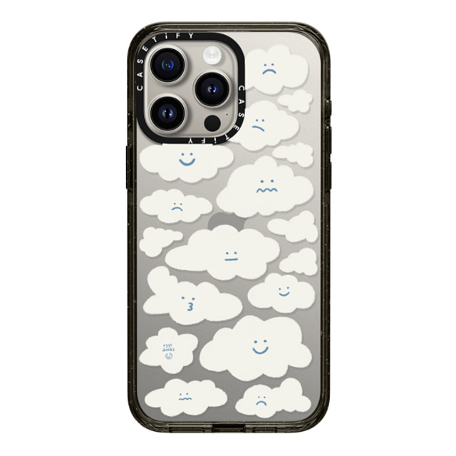 Eggsdoodz x CASETiFY iPhone 15 Pro Max ケース ブラック インパクトケース Cute Clouds