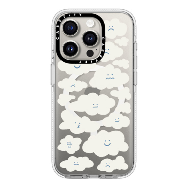 Eggsdoodz x CASETiFY iPhone 15 Pro ケース クリア クリア ケース MagSafe対応 Cute Clouds