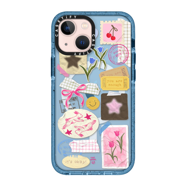 Eggsdoodz x CASETiFY iPhone 13 Mini Case ベイビーブルー インパクトケース MagSafe対応 You Are Stars Collage Eggsdoodz x CASETiFY iPhone 13 Mini Case ベイビーブルー インパクトケース MagSafe対応 You Are Stars Collage