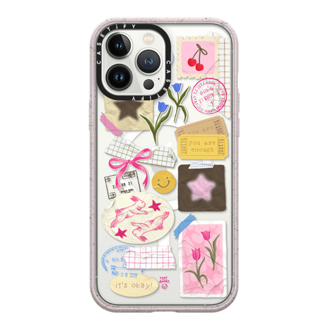 Eggsdoodz x CASETiFY iPhone 13 Pro Max ケース Matte Mollusc Purple インパクトケース MagSafe対応 You Are Stars Collage