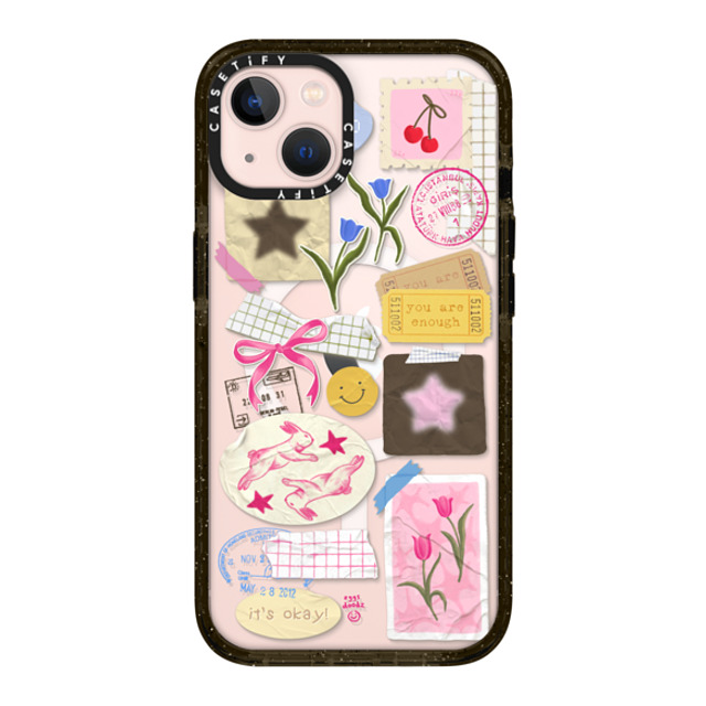 Eggsdoodz x CASETiFY iPhone 13 ケース ブラック インパクトケース MagSafe対応 You Are Stars Collage