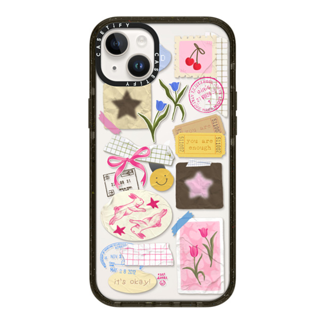 Eggsdoodz x CASETiFY iPhone 14 Plus ケース ブラック インパクトケース You Are Stars Collage