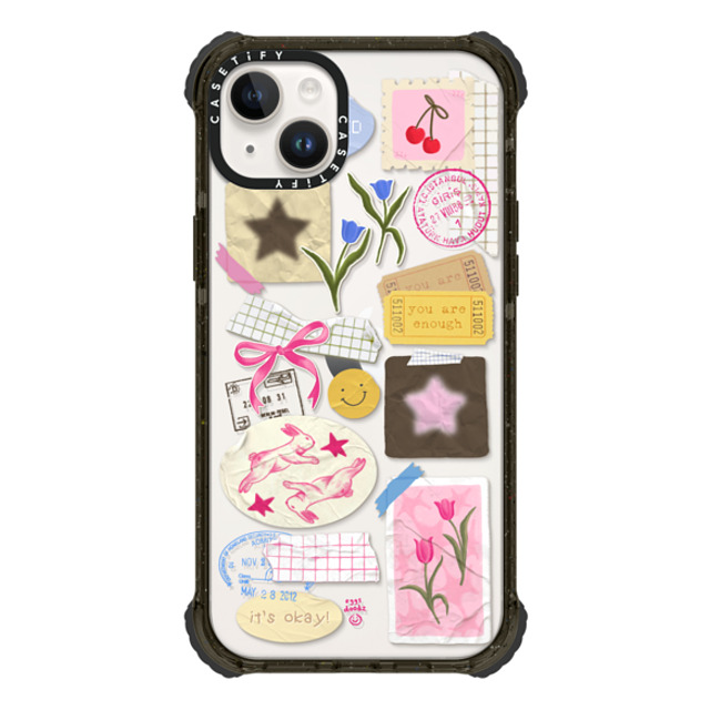 Eggsdoodz x CASETiFY iPhone 14 Plus ケース ブラック ウルトラインパクトケース You Are Stars Collage