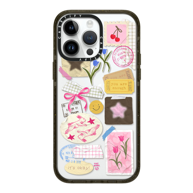 Eggsdoodz x CASETiFY iPhone 14 Pro Max ケース ブラック インパクトケース You Are Stars Collage