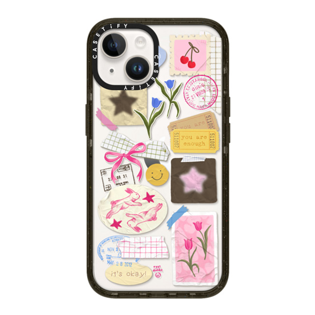 Eggsdoodz x CASETiFY iPhone 14 ケース ブラック インパクトケース You Are Stars Collage