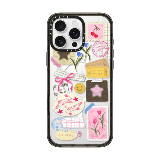 Eggsdoodz x CASETiFY iPhone 16 Pro Max ケース ブラック インパクトケース MagSafe対応 You Are Stars Collage