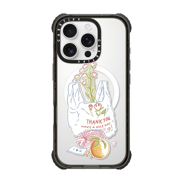 Eggsdoodz x CASETiFY iPhone 16 Pro ケース Sticker,Floral ブラック ウルトラ インパクトケース MagSafe 対応 Thank You Bag Mother's Day Eggsdoodz x CASETiFY iPhone 16 Pro ケース Sticker,Floral ブラック ウルトラ インパクトケース MagSafe 対応 Thank You Bag Mother's Day