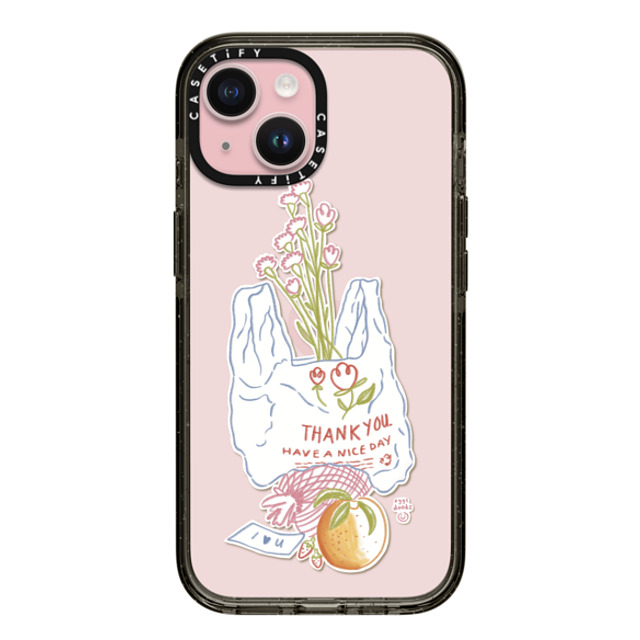Eggsdoodz x CASETiFY iPhone 15 ケース Sticker,Floral ブラック インパクトケース Thank You Bag Mother's Day Eggsdoodz x CASETiFY iPhone 15 ケース Sticker,Floral ブラック インパクトケース Thank You Bag Mother's Day