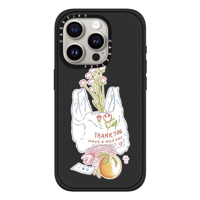 Eggsdoodz x CASETiFY iPhone 15 Pro ケース Sticker,Floral マットブラック インパクトケース MagSafe対応 Thank You Bag Mother's Day Eggsdoodz x CASETiFY iPhone 15 Pro ケース Sticker,Floral マットブラック インパクトケース MagSafe対応 Thank You Bag Mother's Day