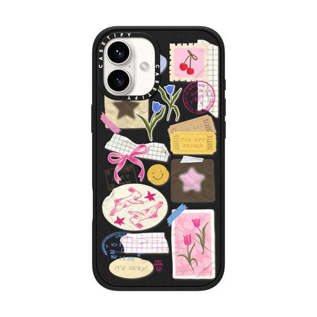 Eggsdoodz x CASETiFY iPhone 16 Plus Case Matte Black Impact Case MagSafe Compatible You Are Stars Collage Eggsdoodz x CASETiFY iPhone 16 Plus Case Matte Black Impact Case MagSafe Compatible You Are Stars Collage