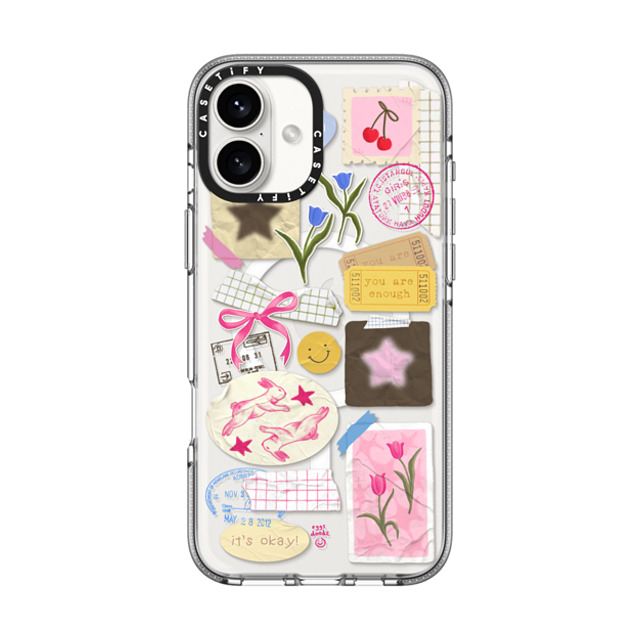 Eggsdoodz x CASETiFY iPhone 16 Plus ケース クリア クリア ケース MagSafe対応 You Are Stars Collage