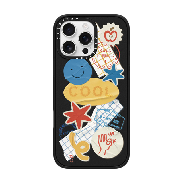 Eggsdoodz x CASETiFY iPhone 16 Pro Max Case Matte Black Impact Case MagSafe Compatible Playful Primary Collage Eggsdoodz x CASETiFY iPhone 16 Pro Max Case Matte Black Impact Case MagSafe Compatible Playful Primary Collage