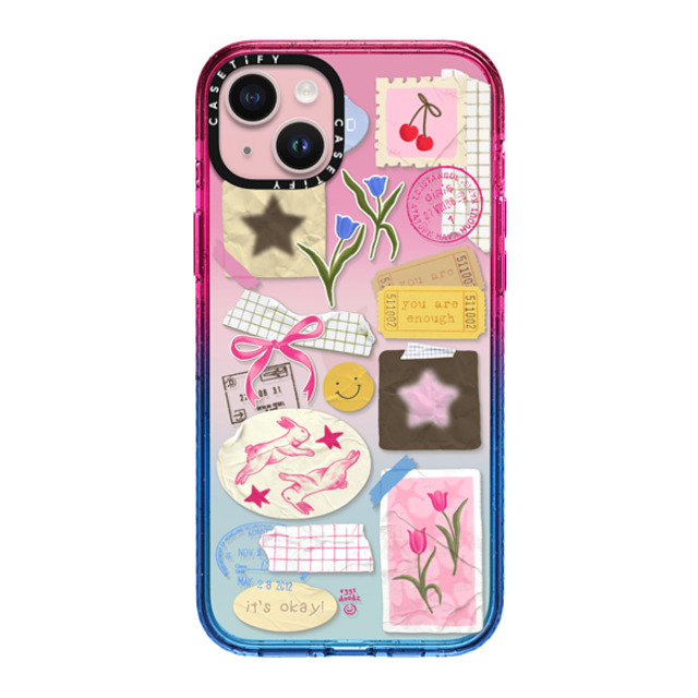 Eggsdoodz x CASETiFY iPhone 15 Plus ケース Cotton Candy インパクトケース You Are Stars Collage