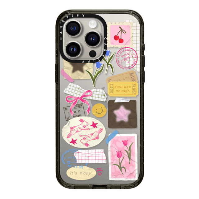 Eggsdoodz x CASETiFY iPhone 15 Pro Max ケース ブラック インパクトケース You Are Stars Collage