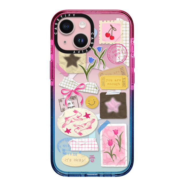 Eggsdoodz x CASETiFY iPhone 15 ケース Cotton Candy インパクトケース MagSafe対応 You Are Stars Collage