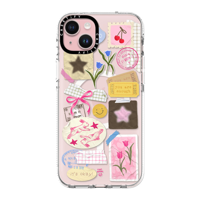 Eggsdoodz x CASETiFY iPhone 15 Plus ケース クリア クリア ケース MagSafe対応 You Are Stars Collage