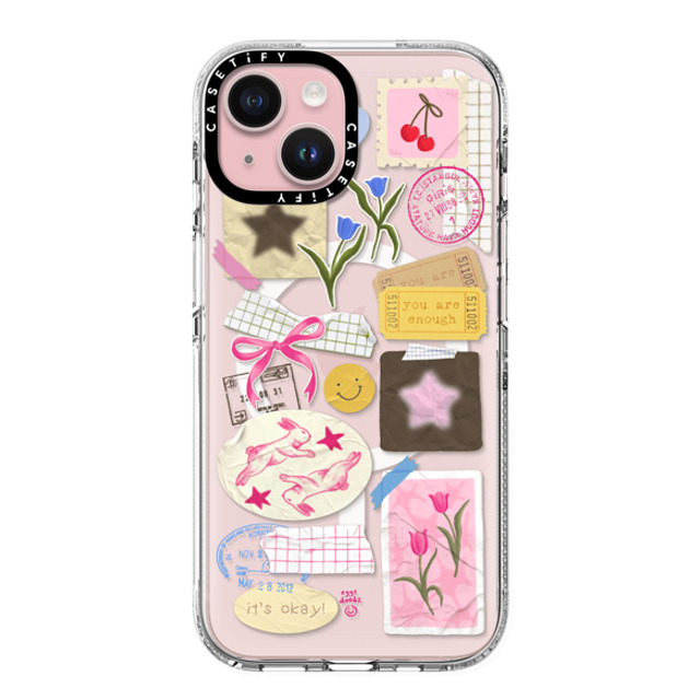 Eggsdoodz x CASETiFY iPhone 15 ケース クリア クリア ケース MagSafe対応 You Are Stars Collage