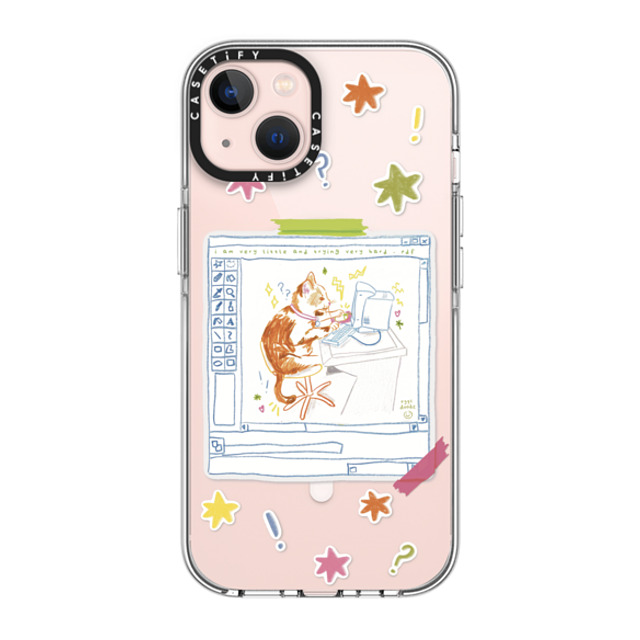 Eggsdoodz x CASETiFY iPhone 13 ケース クリア クリア ケース MagSafe対応 Hardworking Cat