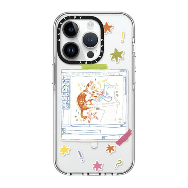 Eggsdoodz x CASETiFY iPhone 14 Pro ケース クリア クリア ケース MagSafe対応 Hardworking Cat