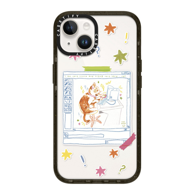 Eggsdoodz x CASETiFY iPhone 14 ケース ブラック インパクトケース Hardworking Cat