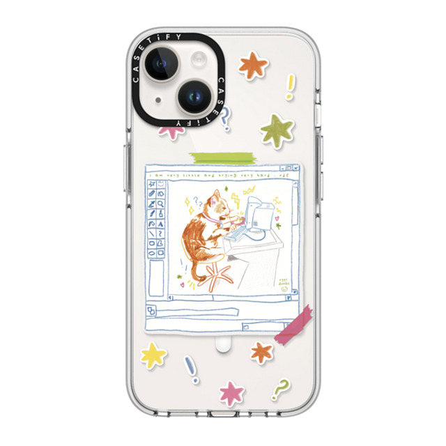 Eggsdoodz x CASETiFY iPhone 14 ケース クリア クリア ケース MagSafe対応 Hardworking Cat