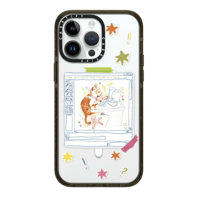 Eggsdoodz x CASETiFY iPhone 14 Pro Max ケース ブラック インパクトケース MagSafe対応 Hardworking Cat