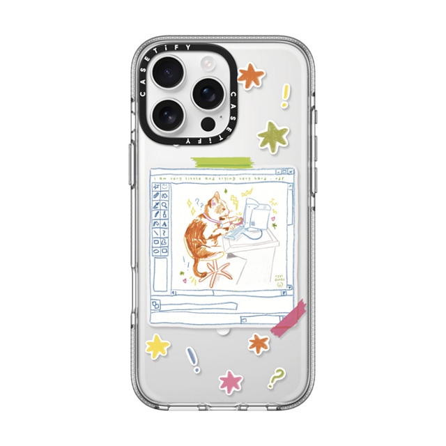 Eggsdoodz x CASETiFY iPhone 16 Pro Max ケース クリア クリア ケース MagSafe対応 Hardworking Cat