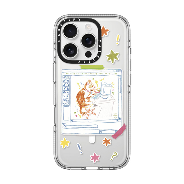 Eggsdoodz x CASETiFY iPhone 16 Pro ケース クリア クリア ケース MagSafe対応 Hardworking Cat