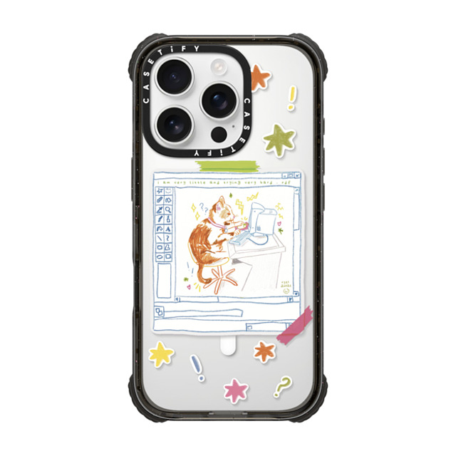 Eggsdoodz x CASETiFY iPhone 16 Pro Case Black ウルトラ インパクトケース MagSafe 対応 Hardworking Cat Eggsdoodz x CASETiFY iPhone 16 Pro Case Black ウルトラ インパクトケース MagSafe 対応 Hardworking Cat
