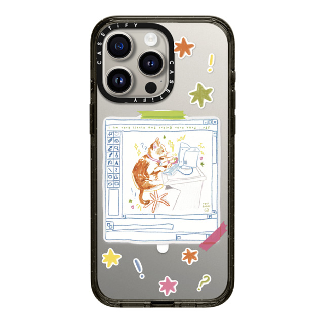 Eggsdoodz x CASETiFY iPhone 15 Pro Max ケース ブラック インパクトケース MagSafe対応 Hardworking Cat