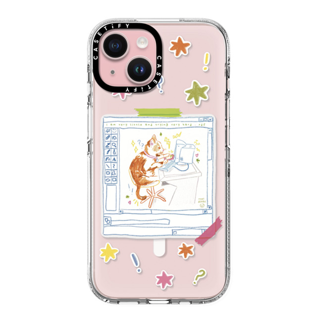 Eggsdoodz x CASETiFY iPhone 15 ケース クリア クリア ケース MagSafe対応 Hardworking Cat