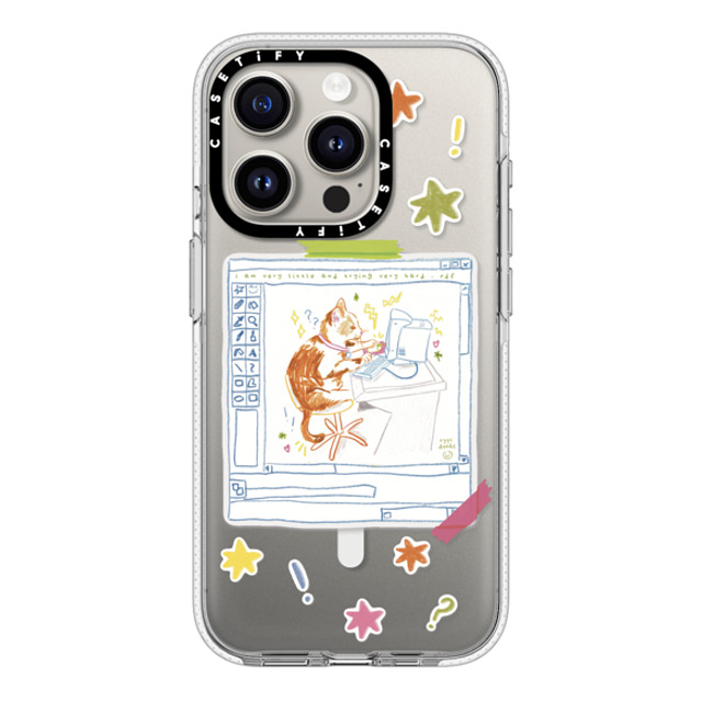 Eggsdoodz x CASETiFY iPhone 15 Pro ケース クリア クリア ケース MagSafe対応 Hardworking Cat